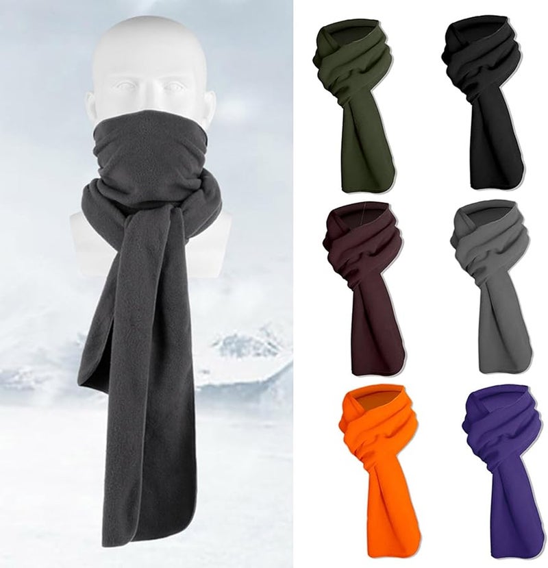Navy Blue Fleece Scarf Soft Warm Lightweight Wrap for Women Men Autumn Winter - Image 1